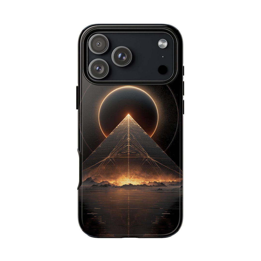 Pyramid Golden Light Dark Eclipse Space Phone Case | Tough Slim Cover ...