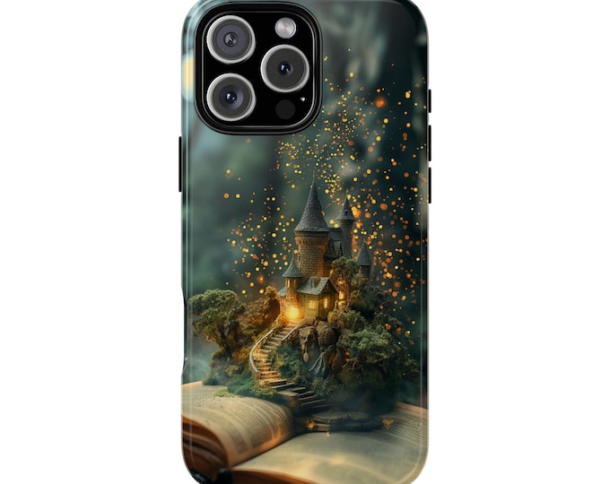 Open Book Fantasy Story Nature Castle Phone Case: iPhone, Galaxy, Pixel - Lifetime Warranty