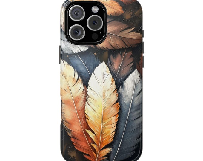 Brushed Feathers Artwork Feather Phone Case: iPhone, Galaxy, Pixel - Lifetime Warranty