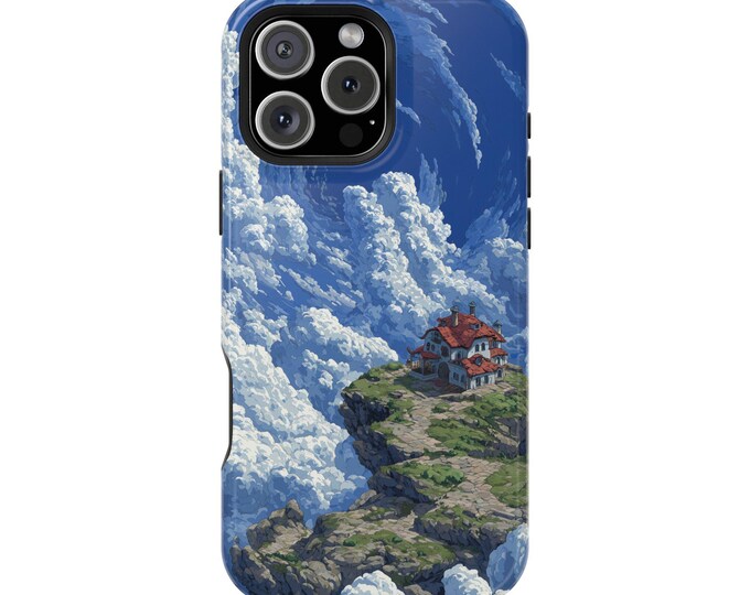 Whirlwind Sky Island Clouds Village Phone Case: iPhone, Galaxy, Pixel - Lifetime Warranty