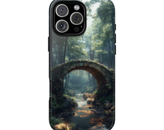 Rustic Stone Crossing Bridge Hidden Forest Phone Case: iPhone, Galaxy, Pixel - Lifetime Warranty
