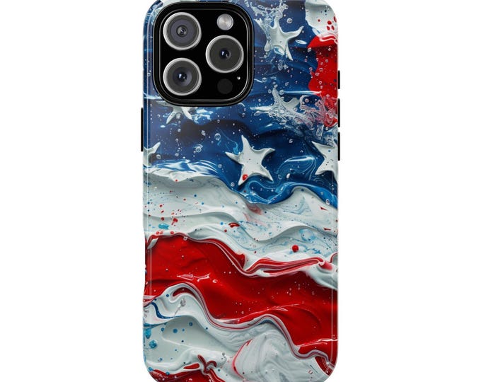 American Flag Liquid Hydro Dip Phone Case: iPhone, Galaxy, Pixel - Lifetime Warranty