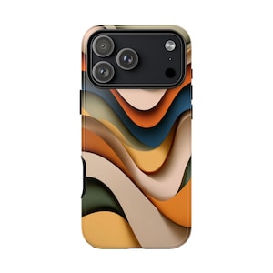 Earth Tones Layer Waves Pattern Phone Case: iPhone | Galaxy | Pixel