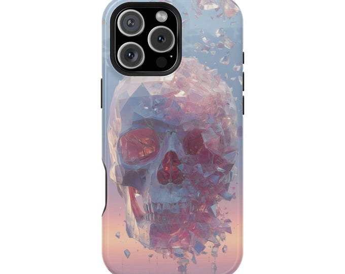 Crystalline Skull Polygon Shards Phone Case: iPhone, Galaxy, Pixel - Lifetime Warranty