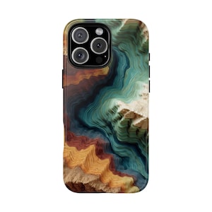Topographic Map Mountain Earth Phone Case: iPhone, Samsung Galaxy, Pixel - Lifetime Warranty