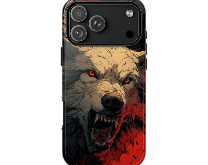 Fierce Wolf Illustration Phone Case: iPhone, Galaxy, Pixel - Lifetime Warranty