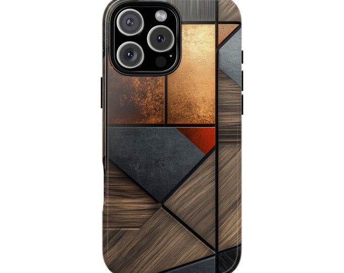 Luxe Geometric Wood Natural Pattern Phone Case: iPhone, Galaxy, Pixel - Lifetime Warranty