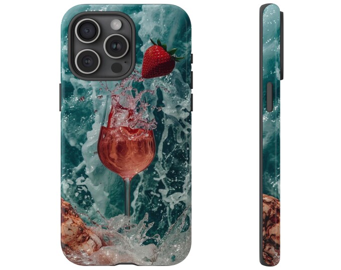 Strawberry Splash Fruit Water Phone Case: iPhone, Galaxy, Pixel - Lifetime Warranty