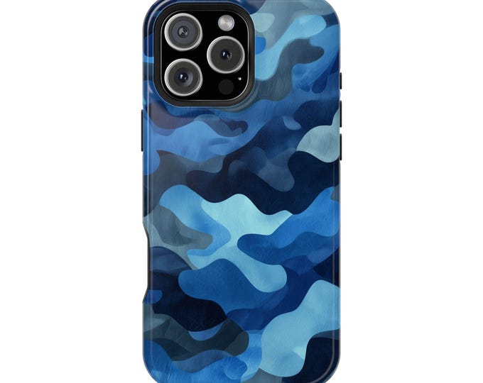 Navy Ocean Camouflage Blue Gray Camo Phone Case: iPhone, Galaxy, Pixel - Lifetime Warranty