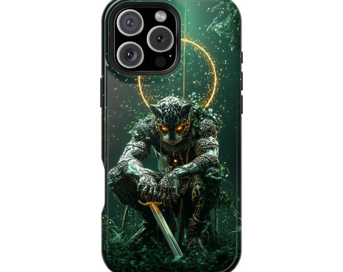 Jaguar Warrior Aztec Leopard Jungle Green Phone Case: iPhone, Galaxy, Pixel - Lifetime Warranty
