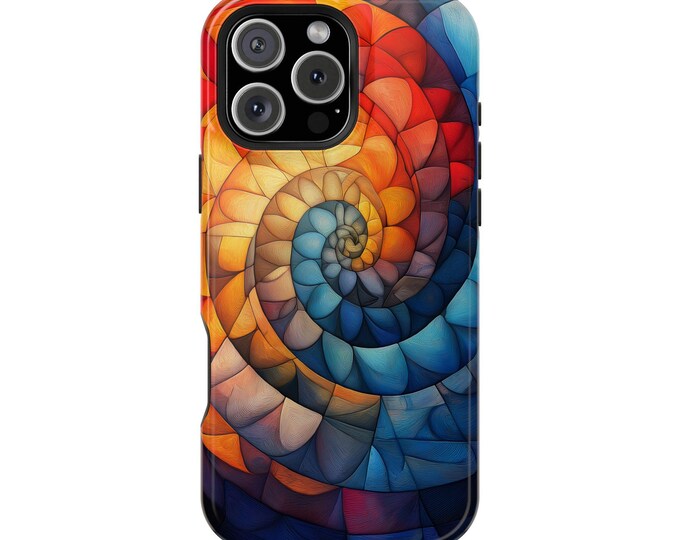Fractal Fibonacci Spiral Phone Case: Tough Cover, MagSafe Compatible