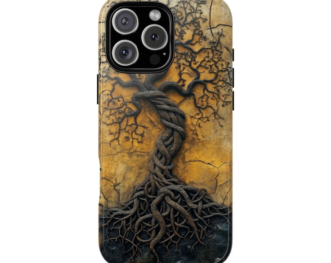 Nordic Tree Twisted Etched Roots Viking Phone Case: iPhone, Galaxy, Pixel - Lifetime Warranty