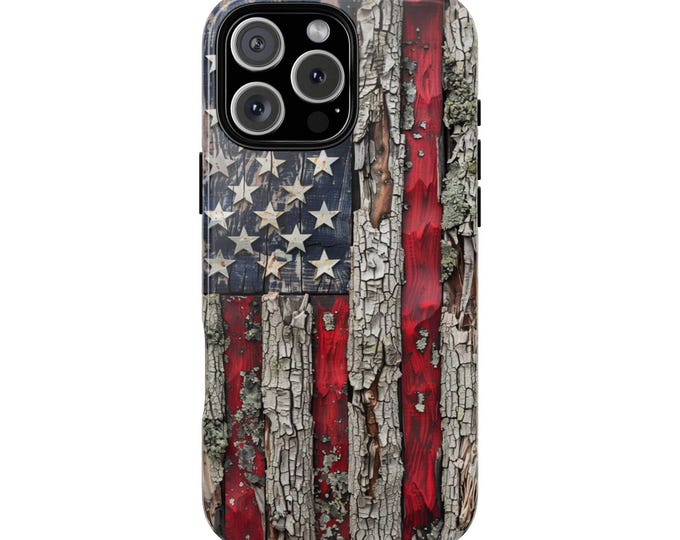 USA America Flag Wood Rustic American Phone Case: iPhone, Galaxy, Pixel - Lifetime Warranty