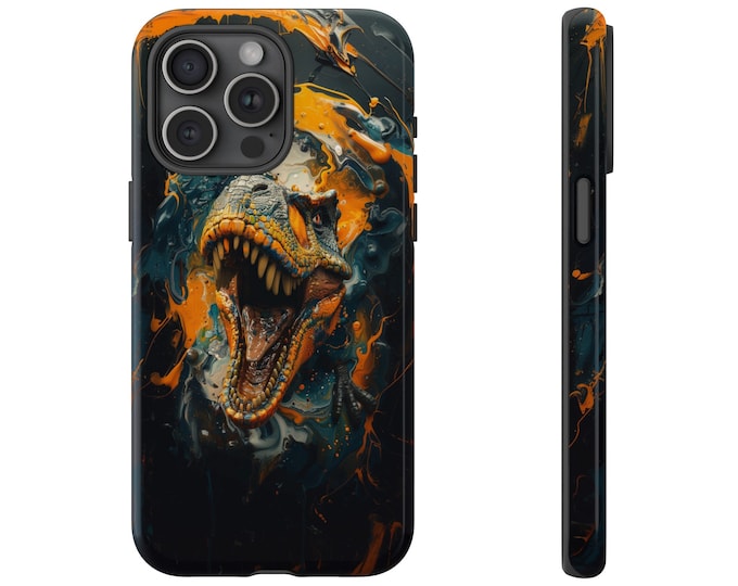 Tyrannosaurus T-Rex Dino Yellow Hydro Dip Phone Case: iPhone, Galaxy, Pixel - Lifetime Warranty
