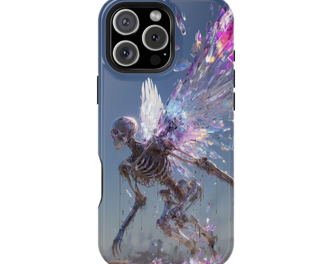 Skeleton Prismatic Crystal Wings Phone Case: iPhone, Galaxy, Pixel - Lifetime Warranty