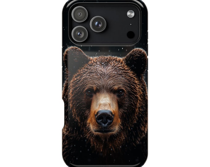 Brown Grizzly Bear in the Rain Phone Case for iPhone, Galaxy, Pixel – Lifetime Warranty