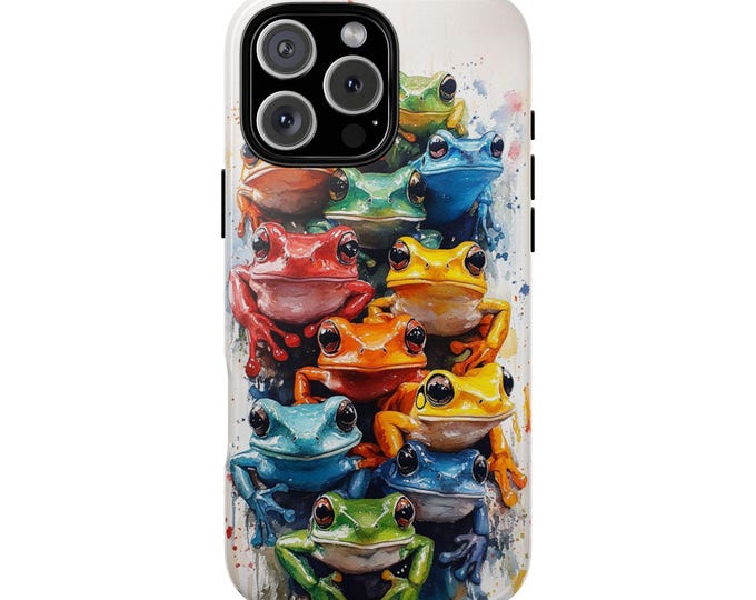 Colorful Frog Watercolor Phone Case: iPhone, Galaxy, Pixel - Lifetime Warranty