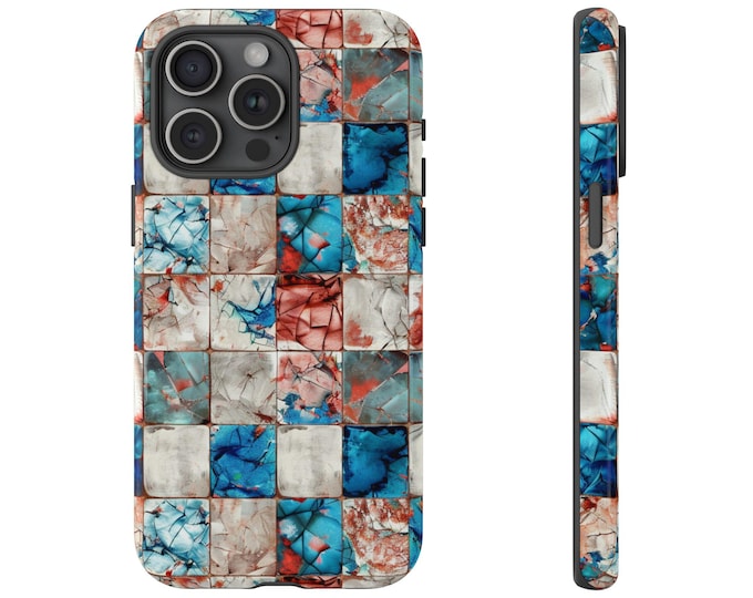 Vintage Mosaic Pattern Ink Phone Case: iPhone, Galaxy, Pixel - Lifetime Warranty
