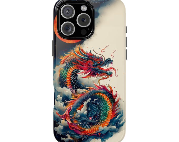 Ancient Colorful Dragon Sky Clouds Phone Case: iPhone, Galaxy, Pixel - Lifetime Warranty