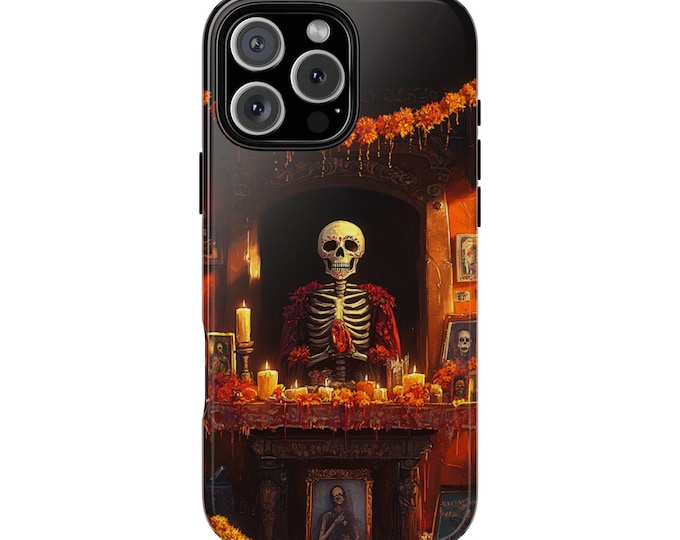 Dia De Los Muertos Skull Altar Phone Case: iPhone, Galaxy, Pixel - Lifetime Warranty