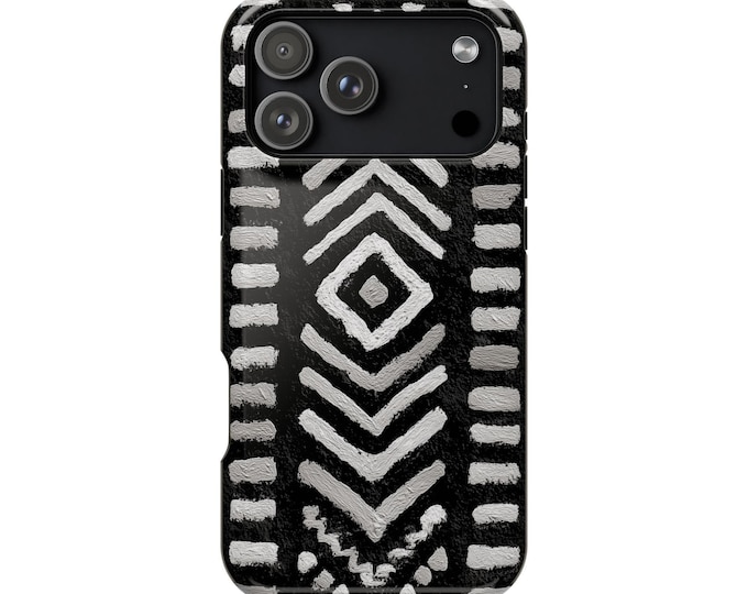 Damask Black White African Pattern Phone Case: iPhone, Galaxy, Pixel - Lifetime Warranty