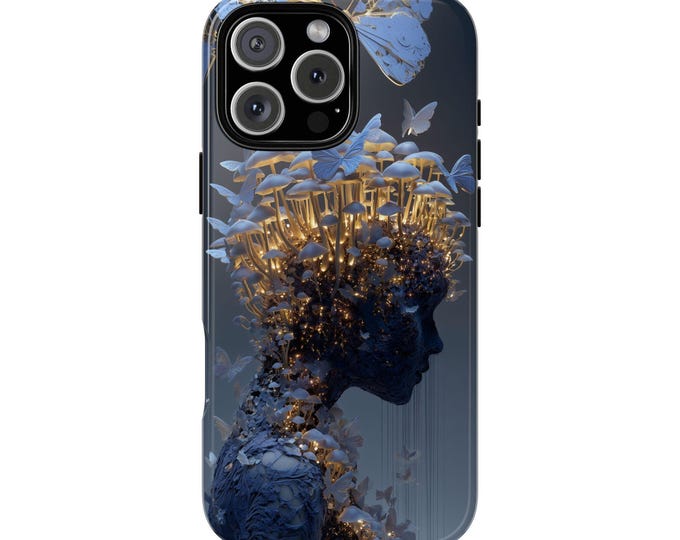 Mushrooms Butterflies Woman Garden Phone Case for iPhone | Samsung Galaxy | Google Pixel