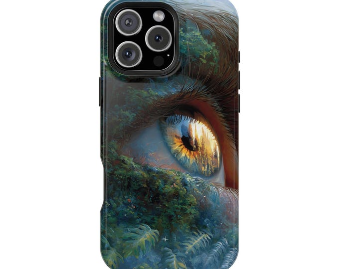 Eyes of Nature Yellow Iris Forest Phone Case: iPhone, Galaxy, Pixel - Lifetime Warranty