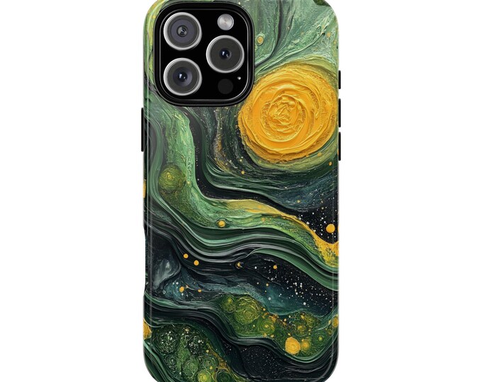 Abstract Kiwi Green Yellow Paint Color Phone Case: iPhone, Galaxy, Pixel - Lifetime Warranty