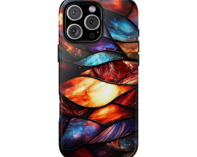 Nebula Stained Glass Mosaic Cosmic Phone Case: iPhone, Galaxy, Pixel - Lifetime Warranty