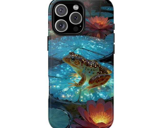 Frog Glowing Lily Pad Forest Pond Phone Case: iPhone, Galaxy, Pixel - Lifetime Warranty