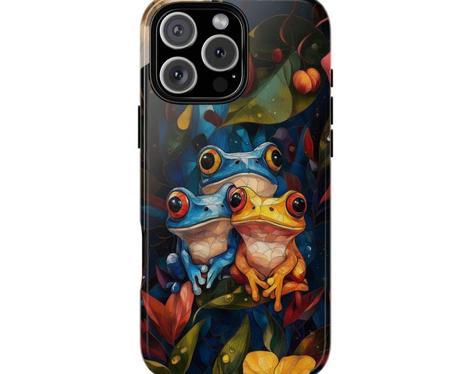 Frog Flower Colorful Amphibian Floral Phone Case: iPhone, Galaxy, Pixel - Lifetime Warranty