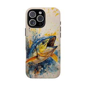 Yellowfin Tuna Fish Abstract Fishing Art - Phone Case for iPhone 16 16e 15 14 13 Pro Max | Galaxy S25 S24 S23 | Pixel 9 9a | Wireless Cover