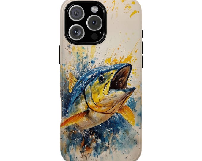 Yellowfin Tuna Fish Abstract Fishing Art Phone Case: iPhone, Galaxy, Pixel - Lifetime Warranty