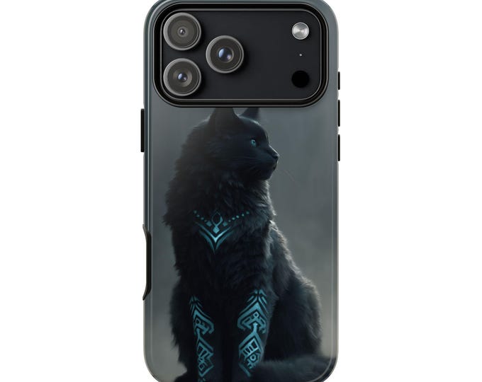 Mythic Cat Rune Symbols Phone Case: iPhone, Galaxy, Pixel - Lifetime Warranty