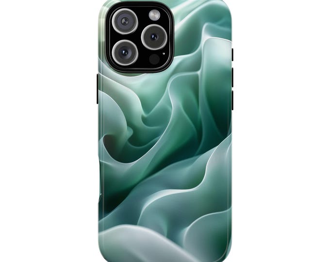 Mint Abstract Waves Green Wavy Shapes Aqua Pattern Phone Case: iPhone, Galaxy, Pixel - Lifetime Warranty