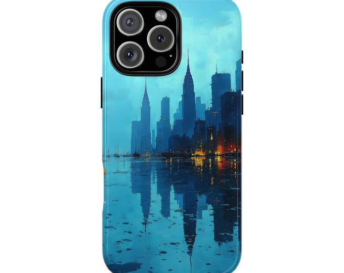New York Harbor Watercolor Washed Color Art Phone Case: iPhone, Galaxy, Pixel - Lifetime Warranty