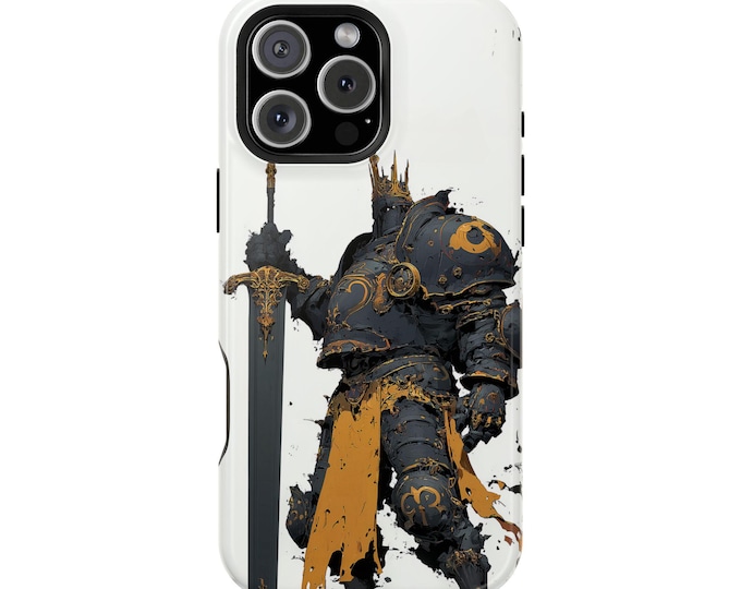 Black Armor Giant Knight Phone Case: iPhone, Galaxy, Pixel - Lifetime Warranty