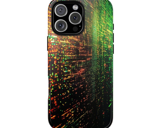 Wall of Code Green Orange Bright LED Phone Case: iPhone, Galaxy, Pixel - Lifetime Warranty