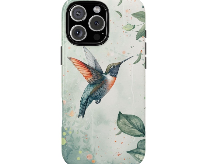 Hummingbird Vibrant Watercolor Green Phone Case: iPhone, Galaxy, Pixel - Lifetime Warranty