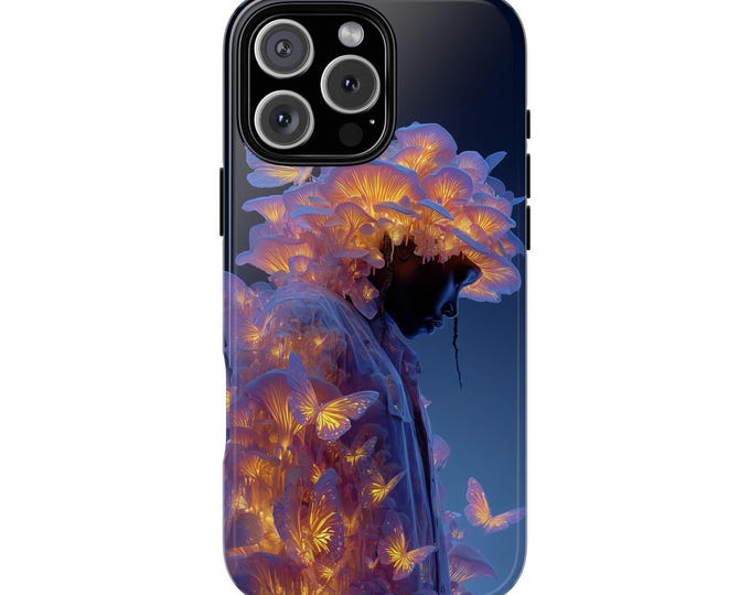 Ethereal Bloom Mushroom Butterfly Lady Phone Case: iPhone, Galaxy, Pixel - Lifetime Warranty