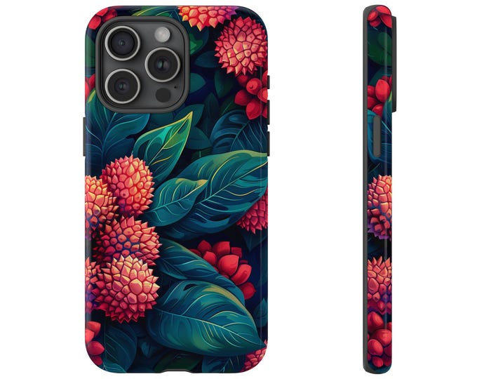 Lychee Fruit Tree Leaves Phone Case: iPhone, Galaxy, Pixel - Lifetime Warranty