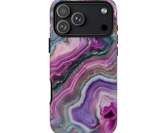 Purple Pink Crystal Amethyst Geode Phone Case: iPhone, Galaxy, Pixel - Lifetime Warranty