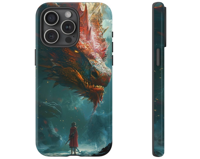Red Dragon Fantasy Painting Phone Case: iPhone, Galaxy, Pixel - Lifetime Warranty