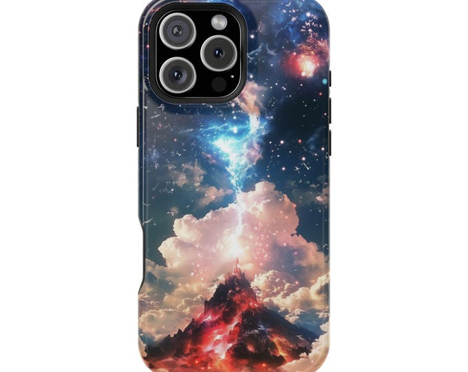 Celestial Blue Ancient Mountain Peak Phone Case: iPhone, Galaxy, Pixel - Lifetime Warranty