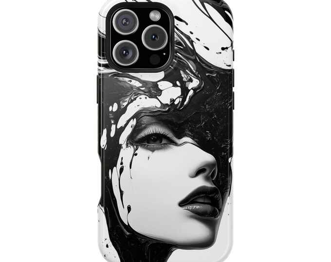 Monochrome Black White Woman Portrait Phone Case: iPhone, Galaxy, Pixel - Lifetime Warranty