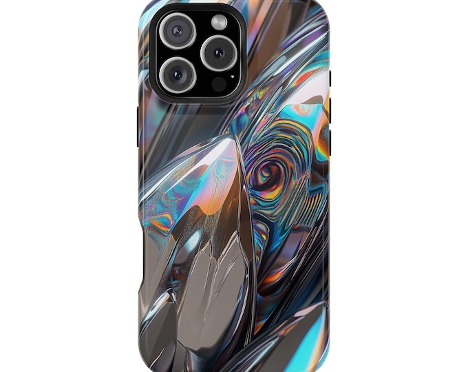 Psychedelic Chrome Iridescent Pattern Phone Case: iPhone, Galaxy, Pixel - Lifetime Warranty