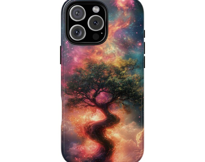 Celestial Tree Cosmic Nebula Starry Sky Phone Case: Tough Cover for iPhone (MagSafe Compatible), Samsung Galaxy, Pixel