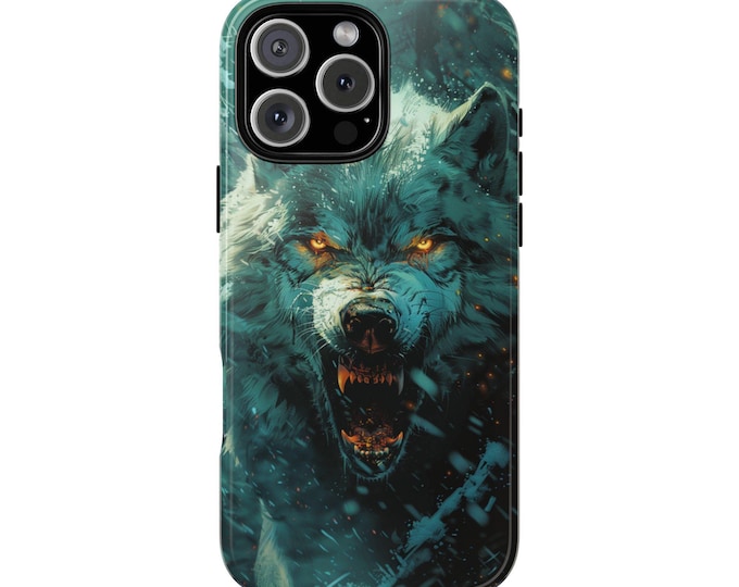 Fierce Angry Dire Wolf Winter Wolves Phone Case: iPhone, Galaxy, Pixel - Lifetime Warranty