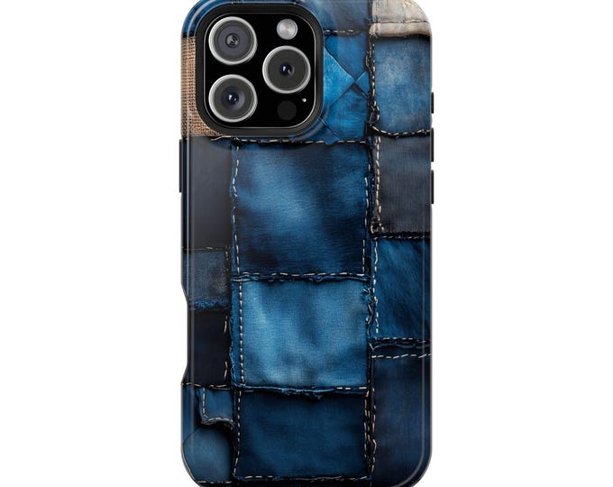 Denim Blue Textile Pattern UV Print Phone Case: iPhone, Galaxy, Pixel - Lifetime Warranty