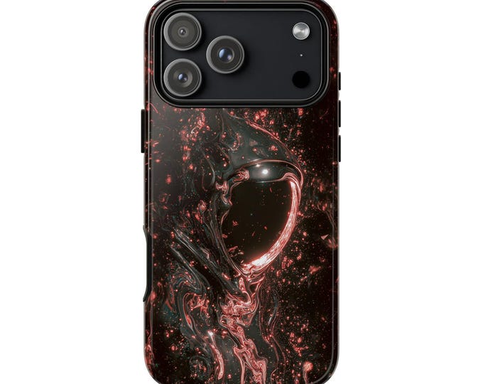 Crimson Time Warp Liquid Astronaut Phone Case: iPhone, Galaxy, Pixel - Lifetime Warranty